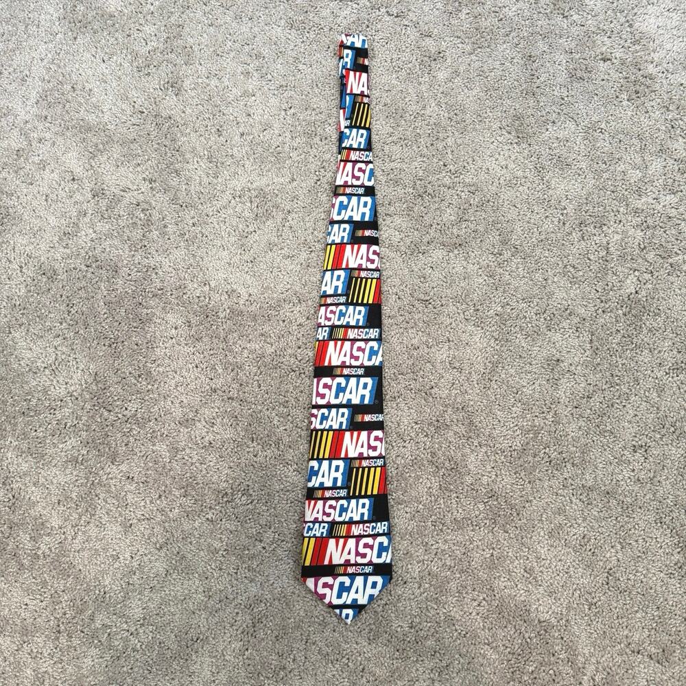 Ralph Marlin NASCAR Racing Logo Novelty Tie Black Multicolor
